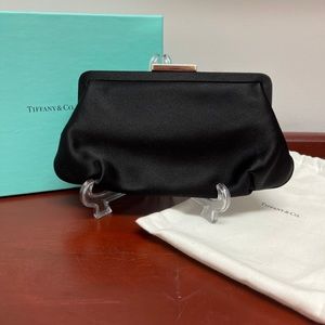 Tiffany & Co. Black RETIRED Holly Satin Clutch Purse Handbag Bag